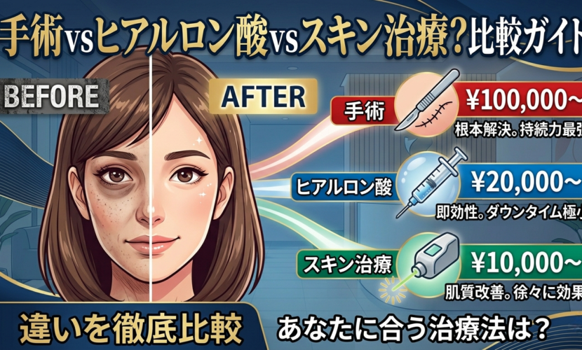 16｜手術 vs ヒアルロン酸 vs スキン治療｜どれが最適？比較ガイド