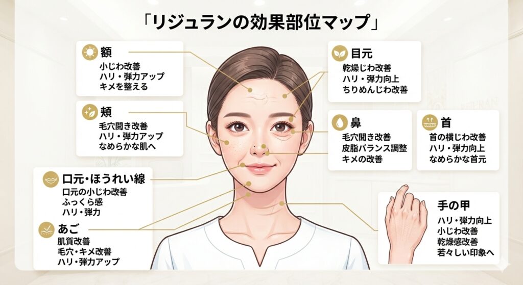 リジュランの部位別の効果