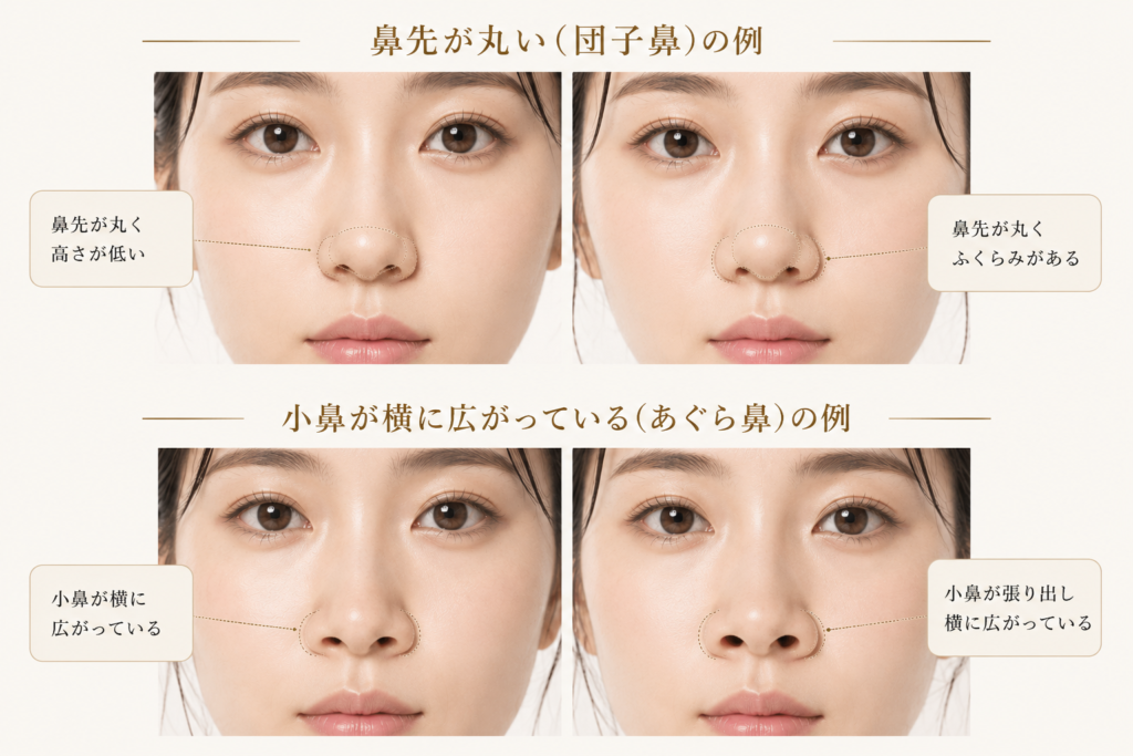 団子鼻の原因の解説画像